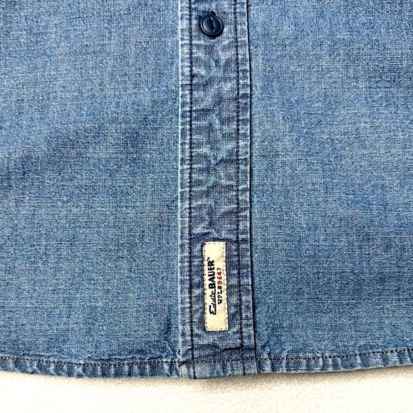 Eddie Bauer Men's Heavyweight SS 100% Cotton Denim Shirt Size (M) - Picture 4 of 9